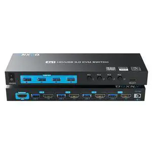 USB 3.0 HDMI KVM Switch 1 Monitor 4 Computers, Reyoten 4K@60Hz KVM Switches for 4 Computers Sharing Monitor Keyboard Mouse Hard Drives Printer, with EDID Adaptive USB 3.0 HDMI KVM Switch 1 Monitor 4 Computers, Reyoten 4K@60Hz KVM Switches for 4 Computers Sharing Monitor Keyboard Mouse Hard Drives Printer, with EDID Adaptive