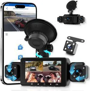 Orderich 4 Channel 360 Dash Camera Front and Rear Inside Left Right, 3 Inch Dash Cam Support WiFi, Built-in Night Vision Sensitive Motion Detection 24/7 Recording Parking Mode Monitor Reversing Help Orderich 4 Channel 360 Dash Camera Front and Rear Inside Left Right, 3 Inch Dash Cam Support WiFi, Built-in Night Vision Sensitive Motion Detection 24/7 Recording Parking Mode Monitor Reversing Help