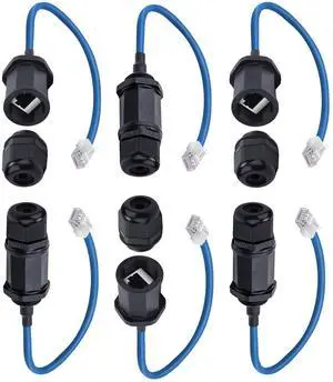 YIOVVOM Panel Mounting RJ45 Waterproof Connector with Shield, Male to Female, 8P8C, CAT6, M20 IP67 Ethernet LAN Cable Coupler Outdoor Adapter Weatherproof Connection (6-Pack) YIOVVOM Panel Mounting RJ45 Waterproof Connector with Shield, Male to Female, 8P8C, CAT6, M20 IP67 Ethernet LAN Cable Coupler Outdoor Adapter Weatherproof Connection (6-Pack)