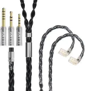 ARTTI Wave Headphone Upgrade Cable 8 Cores 144 Strands Silver-Plated Copper 7N OCC Earphone IEM Cable 2.5/3.5/4.4mm 3in1 Metal Plug (Black, QDC Straight Plug) ARTTI Wave Headphone Upgrade Cable 8 Cores 144 Strands Silver-Plated Copper 7N OCC Earphone IEM Cable 2.5/3.5/4.4mm 3in1 Metal Plug (Black, QDC Straight Plug)