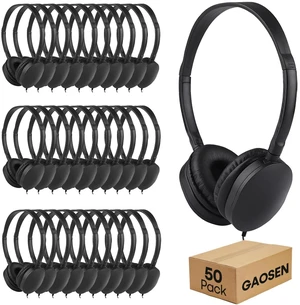 Gaosen 50 Pack Kids Headphones Bulk for Students Schools Classroom,Wholesale Class Set Durable Wired Earphones for Children Toddler Teens Boys Girls and Adult(Black,50 Pack) Gaosen 50 Pack Kids Headphones Bulk for Students Schools Classroom,Wholesale Class Set Durable Wired Earphones for Children Toddler Teens Boys Girls and Adult(Black,50 Pack)