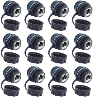 YIOVVOM 12PCS Panel Mounting Panel Mounting CAT6 Rj45 Shielded Waterproof ethernet Connector Cat5/5e/6 Female to Female 8P8C Ethernet LAN Cable Coupler Double Head Adapter with Waterproof/Dust Cap YIOVVOM 12PCS Panel Mounting Panel Mounting CAT6 Rj45 Shielded Waterproof ethernet Connector Cat5/5e/6 Female to Female 8P8C Ethernet LAN Cable Coupler Double Head Adapter with Waterproof/Dust Cap