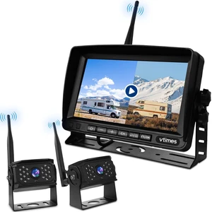 VTimes Wireless Backup 2 Camera for Trucks RV Backup Camera with HD Monitor VTimes Wireless Backup 2 Camera for Trucks RV Backup Camera with HD Monitor