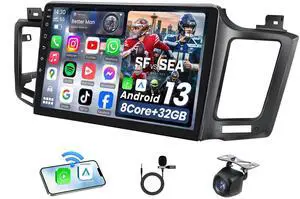 8Core 4G RAM Car Radio Stereo for Toyota RAV4 2013-2018: Upgrade 5GWiFi Android 13 Split-Screen SWC GPS Bluetooth 5.0 Touchscreen Replacement with Carplay Android Auto DSP FM/RDS Audio 8Core 4G RAM Car Radio Stereo for Toyota RAV4 2013-2018: Upgrade 5GWiFi Android 13 Split-Screen SWC GPS Bluetooth 5.0 Touchscreen Replacement with Carplay Android Auto DSP FM/RDS Audio