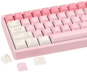 TICKTYYPE PBT Pink Cat Theme Cherry Profile Keycaps, Dye-Sublimation Keycap Set 137 Keys, Custom Cute Animal Keycaps for 61/68/87/98/104/108 Mechanical Keyboard TICKTYYPE PBT Pink Cat Theme Cherry Profile Keycaps, Dye-Sublimation Keycap Set 137 Keys, Custom Cute Animal Keycaps for 61/68/87/98/104/108 Mechanical Keyboard