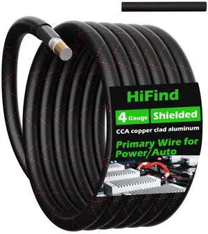 HiFind 4 Gauge AWG Power Ground Wire Cable 35 Ft, True Spec Shielded Braided Welding Battery Cable Terminal for Automotive, Car Audio, Amp Wiring, Speaker Stereo, Solar, Marine, Generator-Black HiFind 4 Gauge AWG Power Ground Wire Cable 35 Ft, True Spec Shielded Braided Welding Battery Cable Terminal for Automotive, Car Audio, Amp Wiring, Speaker Stereo, Solar, Marine, Generator-Black