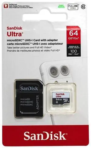 Sandisk Ultra - Flash Memory Card - 64 GB - MicroSDXC UHS-I (SDSQUNC-064G-AN6IA) Sandisk Ultra - Flash Memory Card - 64 GB - MicroSDXC UHS-I (SDSQUNC-064G-AN6IA)