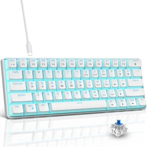 Snpurdiri 60% Mechanical Gaming Keyboard (White, Blue Switches) Snpurdiri 60% Mechanical Gaming Keyboard (White, Blue Switches)