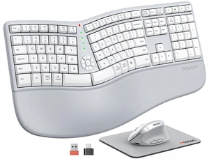 MEETION Ergonomic Keyboard Mouse Combo, Split Design Vertical Mouse Gray MEETION Ergonomic Keyboard Mouse Combo, Split Design Vertical Mouse Gray