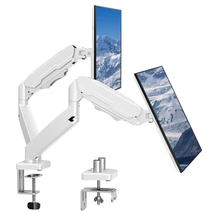 MOUNT PRO Dual Monitor Mount Fits 13 to 32 Inch Screen, Height Adjustable Monitor Stand for 2 Monitors, Full Motion Display Arm Holds up to 19.8lbs Each, Computer Desk VESA Mount, White MOUNT PRO Dual Monitor Mount Fits 13 to 32 Inch Screen, Height Adjustable Monitor Stand for 2 Monitors, Full Motion Display Arm Holds up to 19.8lbs Each, Computer Desk VESA Mount, White