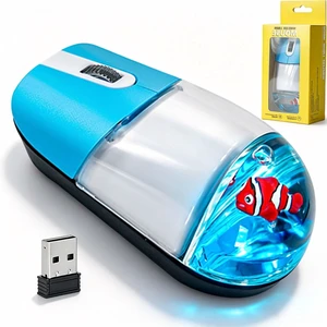 Wireless Mouse Cute Aqua Water Mouse Silent Lightweight Portable Clear Transparent Liquid Optical Retro Mouse with USB Receiver Floater Clownfish for PC Laptop Computer MacBook Kids Adult Gift( Wireless Mouse Cute Aqua Water Mouse Silent Lightweight Portable Clear Transparent Liquid Optical Retro Mouse with USB Receiver Floater Clownfish for PC Laptop Computer MacBook Kids Adult Gift(