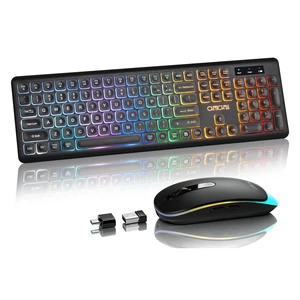 Computer Keyboard and Mouse Wireless,Rechargeable Gaming LED Keyboard Combo Computer Keyboard and Mouse Wireless,Rechargeable Gaming LED Keyboard Combo