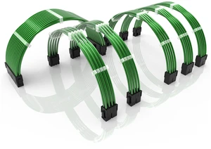 LINKUP PSU Cable Extension Kit ^^ Braided Sleeved, 30cm, Green LINKUP PSU Cable Extension Kit ^^ Braided Sleeved, 30cm, Green