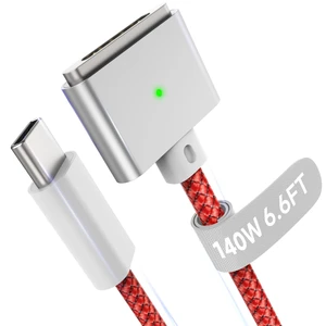 Hugener Magnetic 3 Cable USB-C 6.6FT for MacBook Air Pro Charger, Red Hugener Magnetic 3 Cable USB-C 6.6FT for MacBook Air Pro Charger, Red