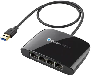 Cable Matters USB to 4-Port Gigabit Ethernet Switch, USB Ethernet Splitter Cable Matters USB to 4-Port Gigabit Ethernet Switch, USB Ethernet Splitter