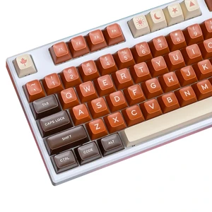 Owpkeenthy 173 Keys PBT Cherry Profile Keycaps Set, SA Coffee Owpkeenthy 173 Keys PBT Cherry Profile Keycaps Set, SA Coffee