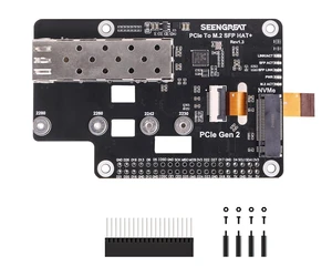 PCIe M.2 SFP HAT+ for Raspberry Pi 5, NVMe Adapter Board PCIe M.2 SFP HAT+ for Raspberry Pi 5, NVMe Adapter Board