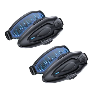 JESIMAIK Motorcycle Bluetooth Headset, Motorcycle Intercom Bluetooth 5.2, Magnet Helmet Communication System, Fast Charge, FM Radio, Group Intercom with AUX Port for ATV, Black, 2 Pack JESIMAIK Motorcycle Bluetooth Headset, Motorcycle Intercom Bluetooth 5.2, Magnet Helmet Communication System, Fast Charge, FM Radio, Group Intercom with AUX Port for ATV, Black, 2 Pack