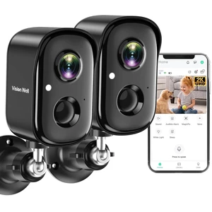 Security Cameras Wireless Outdoor, 2K Indoor Cameras for Home Security Battery Powered, AI Motion Detection, Color Night Vision, 2-Way Talk, Spotlight Siren Alarm, Cloud & SD Storage-Jet Black Security Cameras Wireless Outdoor, 2K Indoor Cameras for Home Security Battery Powered, AI Motion Detection, Color Night Vision, 2-Way Talk, Spotlight Siren Alarm, Cloud & SD Storage-Jet Black