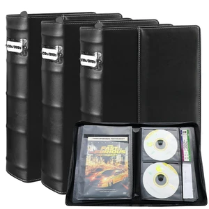 PUTNATRUE CD DVD Storage Binder 3 Pack, Holds 168 Discs and 84 Booklets with Tag Slots, Portable Media Disc Organizer for Blu ray, Music, Video Games, Home Collection and Car (Black Pages) PUTNATRUE CD DVD Storage Binder 3 Pack, Holds 168 Discs and 84 Booklets with Tag Slots, Portable Media Disc Organizer for Blu ray, Music, Video Games, Home Collection and Car (Black Pages)