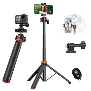 UURIG 52" Extendable Phone Tripod with Remote Selfie Stick 360 Ball Head Camera Tripod with 2 in 1 Phone Clip Cell Phone Stand for iPhone 16/15/14/13/12 Pro Max/Samsung/GoPro/DJI Action UURIG 52" Extendable Phone Tripod with Remote Selfie Stick 360 Ball Head Camera Tripod with 2 in 1 Phone Clip Cell Phone Stand for iPhone 16/15/14/13/12 Pro Max/Samsung/GoPro/DJI Action