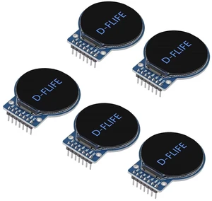 D-FLIFE 1.28 Inch TFT LCD Display Module Round RGB 240 * 240 GC9A01 Driver 4 Wire SPI Interface 240x240 PCB for Arduino (5pcs) D-FLIFE 1.28 Inch TFT LCD Display Module Round RGB 240 * 240 GC9A01 Driver 4 Wire SPI Interface 240x240 PCB for Arduino (5pcs)