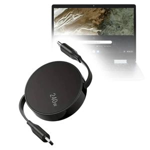 BoxWave Cable Compatible with Dell Inspiron Chromebook 14 2-in-1 (14 in) - PD miniSync (240W), Retractable PD 240W Portable USB Type-C Cable - Jet Black BoxWave Cable Compatible with Dell Inspiron Chromebook 14 2-in-1 (14 in) - PD miniSync (240W), Retractable PD 240W Portable USB Type-C Cable - Jet Black