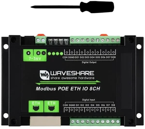 KLAYERS Industrial 8-Channel Ethernet Input/Output Module with Modbus RTU/TCP and PoE Support KLAYERS Industrial 8-Channel Ethernet Input/Output Module with Modbus RTU/TCP and PoE Support