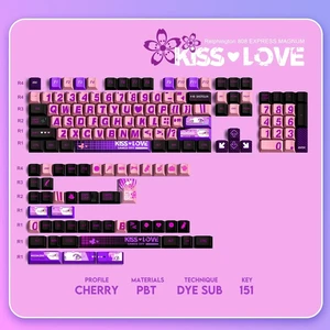 TITANNATION Kiss & Love Gaming Keycaps, 151-Key PBT 5-Sided Dye-Sublimated Keycap Set, Cherry Profile, Full Layout Support for 60% 75% 100% MX Mechanical Keyboards TITANNATION Kiss & Love Gaming Keycaps, 151-Key PBT 5-Sided Dye-Sublimated Keycap Set, Cherry Profile, Full Layout Support for 60% 75% 100% MX Mechanical Keyboards