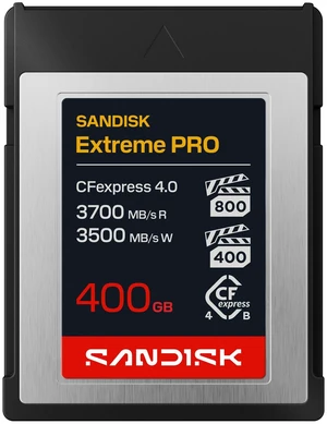 SANDISK 400GB Extreme PRO CFexpress 4.0 Type B, Up to 3700 MB/s Read Speeds SANDISK 400GB Extreme PRO CFexpress 4.0 Type B, Up to 3700 MB/s Read Speeds