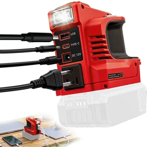 220W Power Inverter Compatible with Milwaukee 18V Battery, DC 18V to AC 110V-120V Portable Power Supply Inverter with 1 AC Outlet, 1 USB & Type-C, 1 12V DC & 200LM LED (Tool Only) 220W Power Inverter Compatible with Milwaukee 18V Battery, DC 18V to AC 110V-120V Portable Power Supply Inverter with 1 AC Outlet, 1 USB & Type-C, 1 12V DC & 200LM LED (Tool Only)