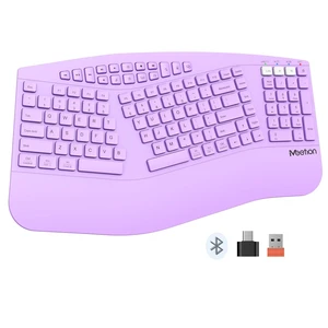 MEETION Ergonomic Keyboard Wireless, Multi-Device Bluetooth Keyboard, Full-Sized Split Computer Keyboards, Wrist Rest for Natural Typing, for Windows/Mac/Laptop/Table/PC, Purple MEETION Ergonomic Keyboard Wireless, Multi-Device Bluetooth Keyboard, Full-Sized Split Computer Keyboards, Wrist Rest for Natural Typing, for Windows/Mac/Laptop/Table/PC, Purple