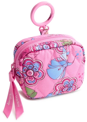 Vera Bradley Women's Disney Premium Cotton Zip Earbud Bag Charm Zipper Pouch Keychain Aurora Pink Swirls Fairies Vera Bradley Women's Disney Premium Cotton Zip Earbud Bag Charm Zipper Pouch Keychain Aurora Pink Swirls Fairies