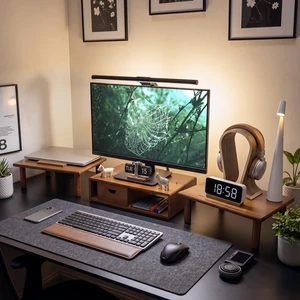 ROCDEER Dual Monitor Stand Riser with Drawer for Desk Laptop ROCDEER Dual Monitor Stand Riser with Drawer for Desk Laptop