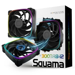 Geometric Future Squama 3003R-12 Reverse Blade RGB PWM Fan - 120mm x 30mm High-Performance PC Case Fans, Double-Sided ARGB Lighting, Hydro Dynamic Bearing - Black, 3-Pack, GEO-S3003RB-12T Geometric Future Squama 3003R-12 Reverse Blade RGB PWM Fan - 120mm x 30mm High-Performance PC Case Fans, Double-Sided ARGB Lighting, Hydro Dynamic Bearing - Black, 3-Pack, GEO-S3003RB-12T