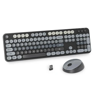 Ussixchare Black Wireless Keyboard and Mouse, Cute Keyboard and Mouse Combo, Full Size Typewriter Keyboards with Number Pad, Colorful Key Board for Pc Laptop Ussixchare Black Wireless Keyboard and Mouse, Cute Keyboard and Mouse Combo, Full Size Typewriter Keyboards with Number Pad, Colorful Key Board for Pc Laptop