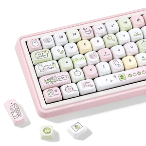 KEYFLICK PBT Keycaps Pink White Fruit Bunny Cute Key Cap for Cherry MX KEYFLICK PBT Keycaps Pink White Fruit Bunny Cute Key Cap for Cherry MX