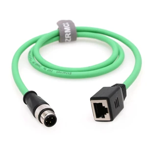 SZRMCC M12 D-Code 4 Pin Male to RJ45 Female Connector EtherCAT Cable High Flex Cat6 Shielded Waterproof Network Cable for Industrial Camera Sensor Green (4pin Male, 1m) SZRMCC M12 D-Code 4 Pin Male to RJ45 Female Connector EtherCAT Cable High Flex Cat6 Shielded Waterproof Network Cable for Industrial Camera Sensor Green (4pin Male, 1m)