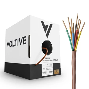 Voltive 18/8 Thermostat Wire, Plenum CL3P, Brown, 500ft - 18AWG, 8 Conductors, Solid Bare Copper, UL Listed - V-1322-1 Voltive 18/8 Thermostat Wire, Plenum CL3P, Brown, 500ft - 18AWG, 8 Conductors, Solid Bare Copper, UL Listed - V-1322-1