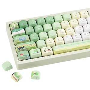 ZERRIOY 130 Keys PBT Dye-Sublimation Green Botanical Theme Cute Keycap ZERRIOY 130 Keys PBT Dye-Sublimation Green Botanical Theme Cute Keycap