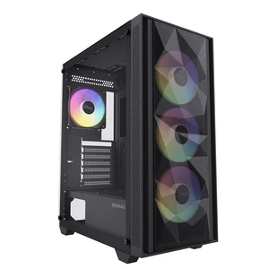 RAIDMAX V217 ATX Mid Tower Mesh Gaming PC Case, High Airflow Front Panel Design, 4X 120mm ARGB Fans Pre-Installed, Tempered Glass Side Panel, Supports 305mm GPU / 240mm Radiator (Black) RAIDMAX V217 ATX Mid Tower Mesh Gaming PC Case, High Airflow Front Panel Design, 4X 120mm ARGB Fans Pre-Installed, Tempered Glass Side Panel, Supports 305mm GPU / 240mm Radiator (Black)