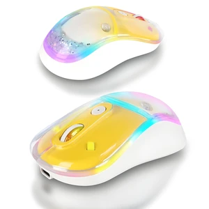 KUYHRF Wireless Bluetooth Mouse, Cute Silent Rechargeable Mouse, RGB Light, Magnetic Sand Flow Design, Type-C Charging, Portable for Laptop, PC, and Mac (Lemon Yellow) KUYHRF Wireless Bluetooth Mouse, Cute Silent Rechargeable Mouse, RGB Light, Magnetic Sand Flow Design, Type-C Charging, Portable for Laptop, PC, and Mac (Lemon Yellow)