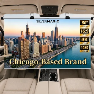 SilverMagic 51.2 Inch Portable Car Projector Screen Retractable ALR Coated SilverMagic 51.2 Inch Portable Car Projector Screen Retractable ALR Coated