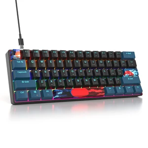 iRoboosta Portable 60% Mechanical Gaming Keyboard Blue/Black, Rainbow Backlit Wired Key Board with Red Switch, Compact 61 Keys Mini Office Keyboards for Laptop PC (61 Monster B/Red Switch) iRoboosta Portable 60% Mechanical Gaming Keyboard Blue/Black, Rainbow Backlit Wired Key Board with Red Switch, Compact 61 Keys Mini Office Keyboards for Laptop PC (61 Monster B/Red Switch)