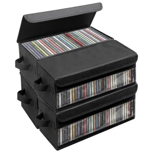 Dntorx 4 Pack CD Storage Box, CD Case Holder with Handles, 14.176.35.51in Lid and Clear Window Stackable CD Organizer Box Holds Up to 128 CDs in full jewel cases(Black) Dntorx 4 Pack CD Storage Box, CD Case Holder with Handles, 14.176.35.51in Lid and Clear Window Stackable CD Organizer Box Holds Up to 128 CDs in full jewel cases(Black)