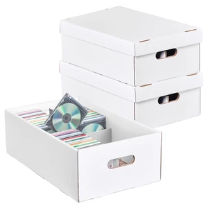 NUMINA 3 Pack CD Storage Boxes 240 CD Capacity Organizer with Lift-Off Lid NUMINA 3 Pack CD Storage Boxes 240 CD Capacity Organizer with Lift-Off Lid