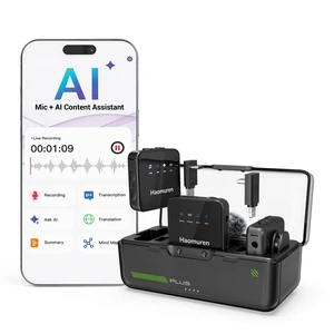 Wireless Lavalier Microphone with AI App for iPhone, Android, PC & Camera Wireless Lavalier Microphone with AI App for iPhone, Android, PC & Camera