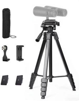 68"Binocular Tripod with Adapter,2 QR Plates,Bubble Level,Flip Lock,Compact 68"Binocular Tripod with Adapter,2 QR Plates,Bubble Level,Flip Lock,Compact