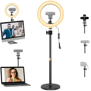 Webcam Selfie-Light Stand,10 inches Ring Light with Desktop Holder and Magnetic Mount Compatible with Logitech C920x C920s C922 C930 C925 C615 MX-Brio Brio 4K Webcams Webcam Selfie-Light Stand,10 inches Ring Light with Desktop Holder and Magnetic Mount Compatible with Logitech C920x C920s C922 C930 C925 C615 MX-Brio Brio 4K Webcams