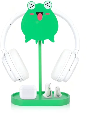 Frog Cute Headphone Stand with Storage Tray, HSSZXFR Decorative Wooden Headphone Stand Hanger with Cable Holder, Desk Decor Gaming Gifts for Player Girlfriend Office Worker, Headset Holder Accessories Frog Cute Headphone Stand with Storage Tray, HSSZXFR Decorative Wooden Headphone Stand Hanger with Cable Holder, Desk Decor Gaming Gifts for Player Girlfriend Office Worker, Headset Holder Accessories